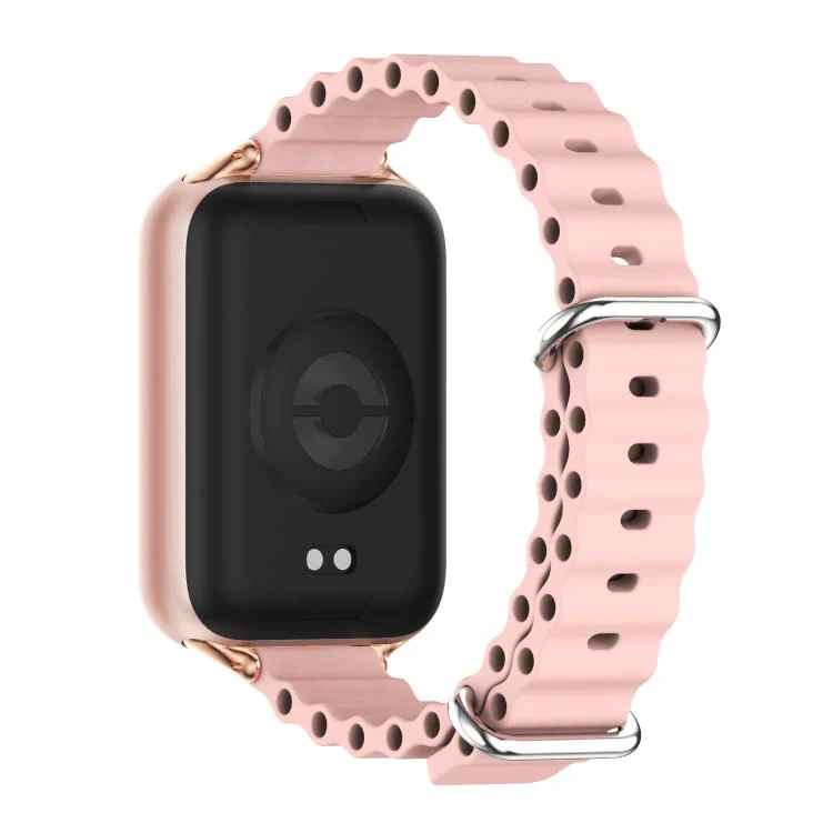For Xiaomi Band 10 Pro / Redmi Watch 6 / 5 MIJOBS Ocean Silicone Breathable Watch Band(Pink+Rose Gold) - Image 3