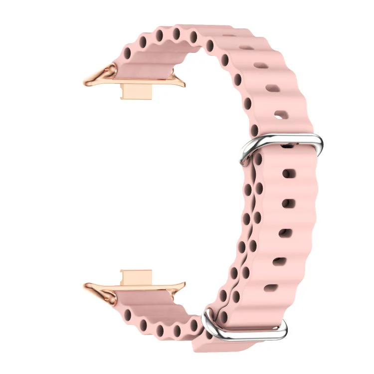For Xiaomi Band 10 Pro / Redmi Watch 6 / 5 MIJOBS Ocean Silicone Breathable Watch Band(Pink+Rose Gold) - Image 4