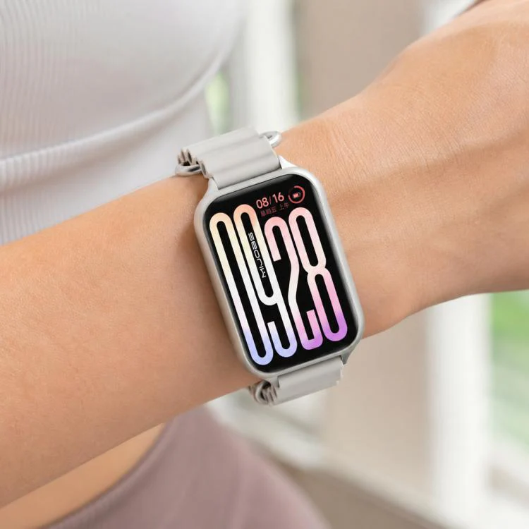 For Xiaomi Band 10 Pro / Redmi Watch 6 / 5 MIJOBS Ocean Silicone Breathable Watch Band(Wine Red+Rose Gold) - Image 6
