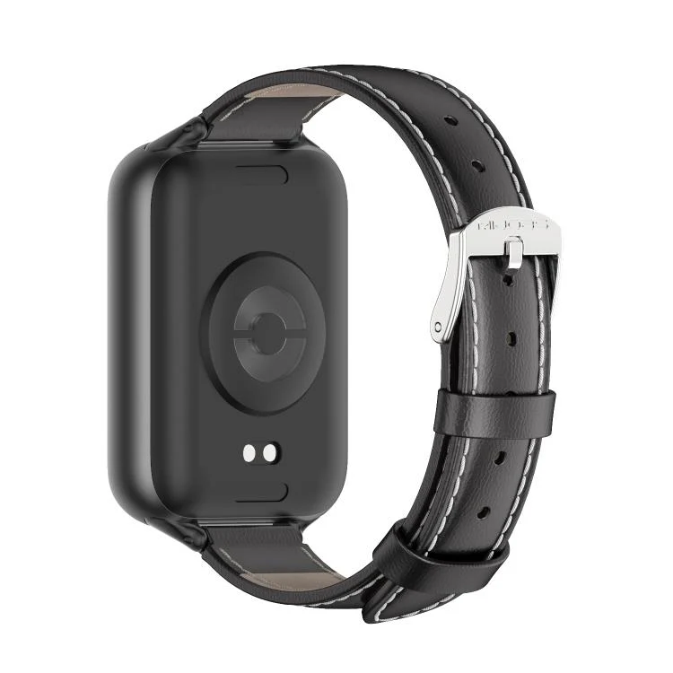 For Xiaomi Band 10 Pro / Redmi Watch 6 / 5 MIJOBS Top Grain Cowhide Watch Band(Black) - Image 3