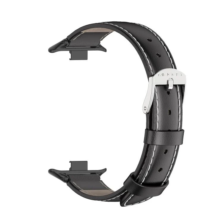 For Xiaomi Band 10 Pro / Redmi Watch 6 / 5 MIJOBS Top Grain Cowhide Watch Band(Black) - Image 4