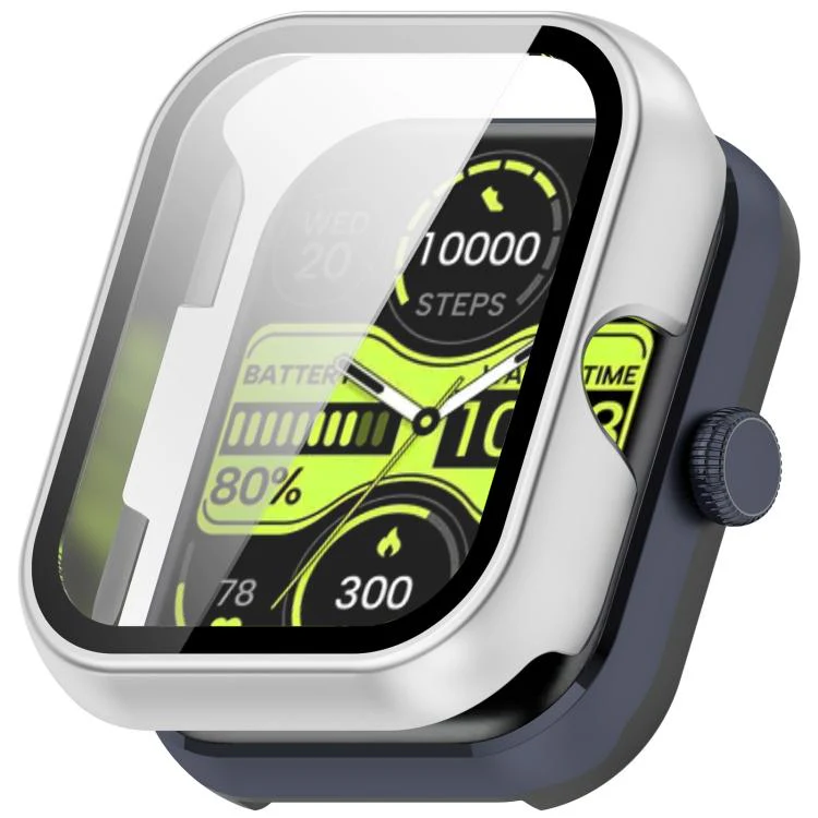 For Xiaomi Haylou Watch 4 Tempered Film Integrated PC Watch Protective Case(Matte Silver)