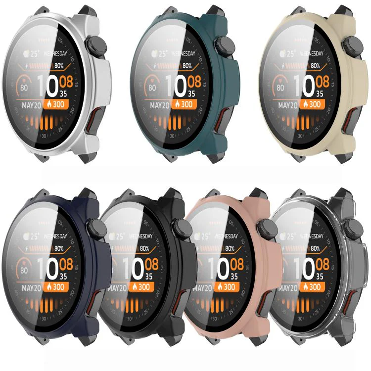 For Xiaomi Haylou Watch 4S Tempered Film Integrated PC Watch Protective Case(Matte Silver) - Image 8