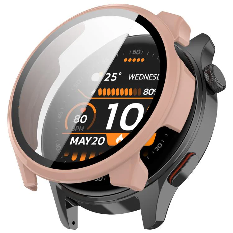 For Xiaomi Haylou Watch 4S Tempered Film Integrated PC Watch Protective Case(Pink)
