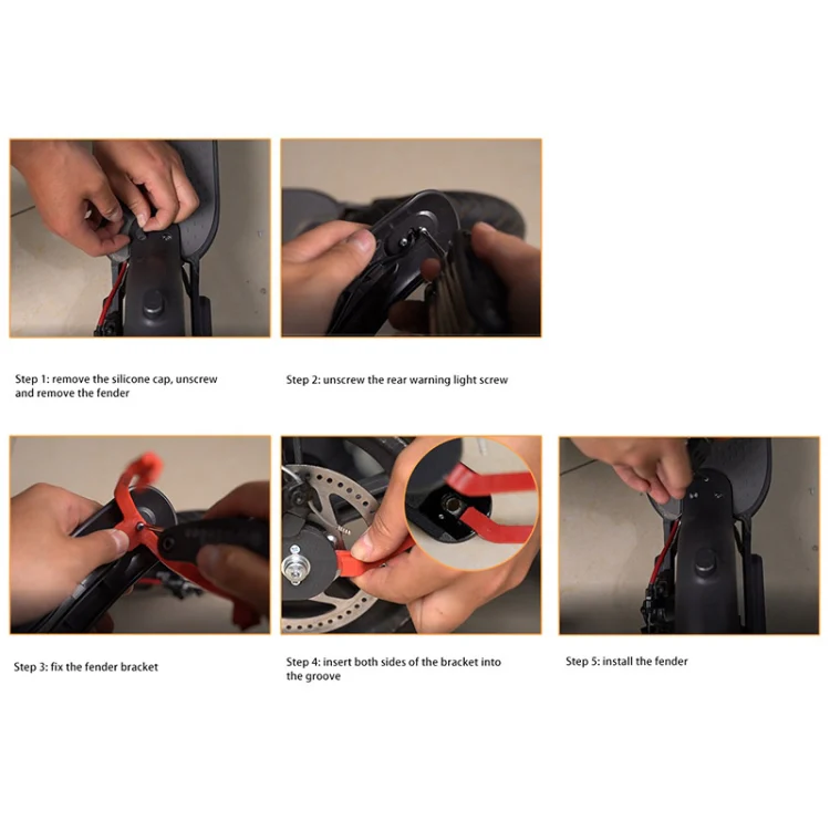 For Xiaomi M365 Pro Scooter Rear Mudguard Bracket(Red) - Image 5