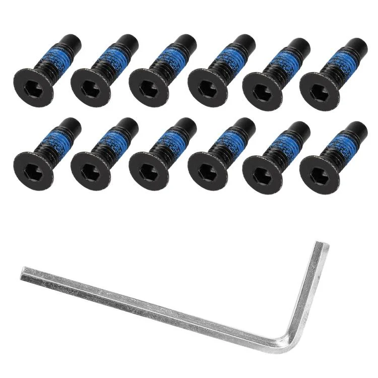 For Xiaomi Mijia M365 / No.9 Scooter MAX G30 Electric Scooter Extended Front Screw with Adhesive, Style:12 Screws + 1 Hex Wrench