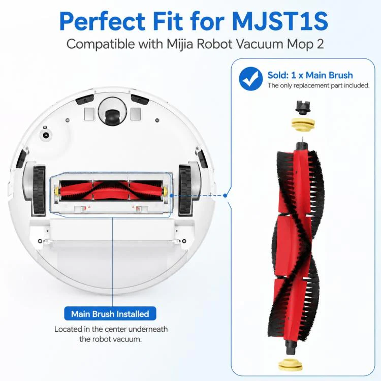 For Xiaomi Mijia Robot Vacuum Mop 2 MJST1S Replacement Parts, Detachable Main Brush - Image 5