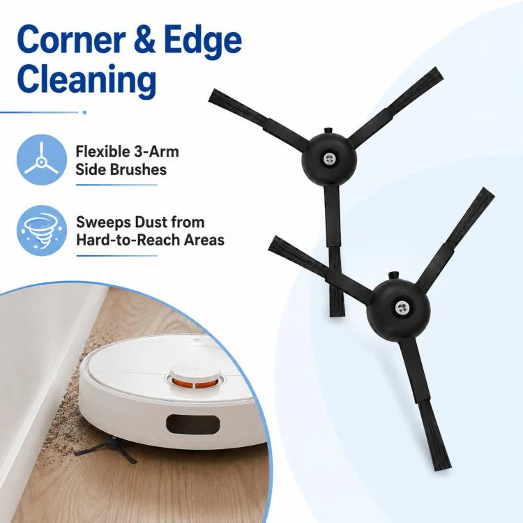 For Xiaomi Mijia Robot Vacuum Mop 2 MJST1S Replacement Parts, Dual Black Side Brush - Image 5