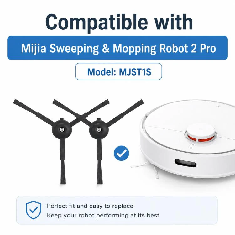 For Xiaomi Mijia Robot Vacuum Mop 2 Pro MJST1S Replacement Parts, Dual Black Side Brush - Image 6