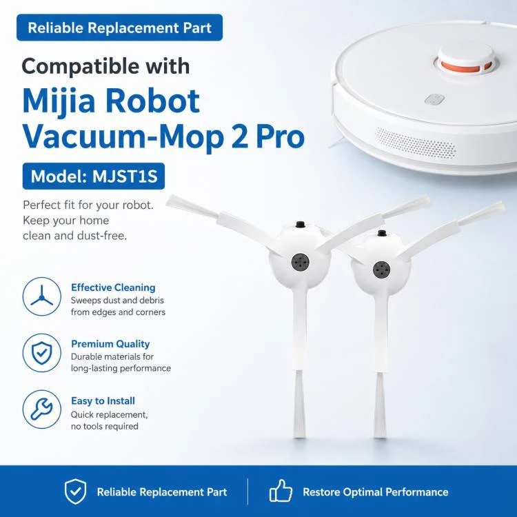 For Xiaomi Mijia Robot Vacuum Mop 2 Pro MJST1S Replacement Parts, Dual White Side Brush - Image 7