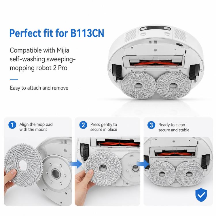 For Xiaomi Mijia Robot Vacuum Mop 2 Pro Replacement Parts, Fine Mop Pad - Image 5
