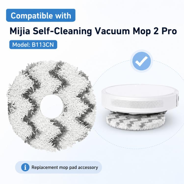 For Xiaomi Mijia Robot Vacuum Mop 2 Pro Replacement Parts, Grey Striped Mop Pad - Image 6