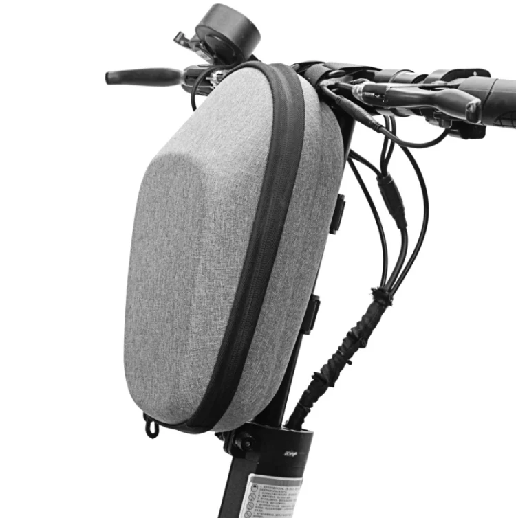 For Xiaomi No.9 Electric Scooter PU Leather Waterproof EVA Hard Shell Bag Electric Folding Car Front Bag, Size:30 x 16.5 x 14.5cm(Gray)
