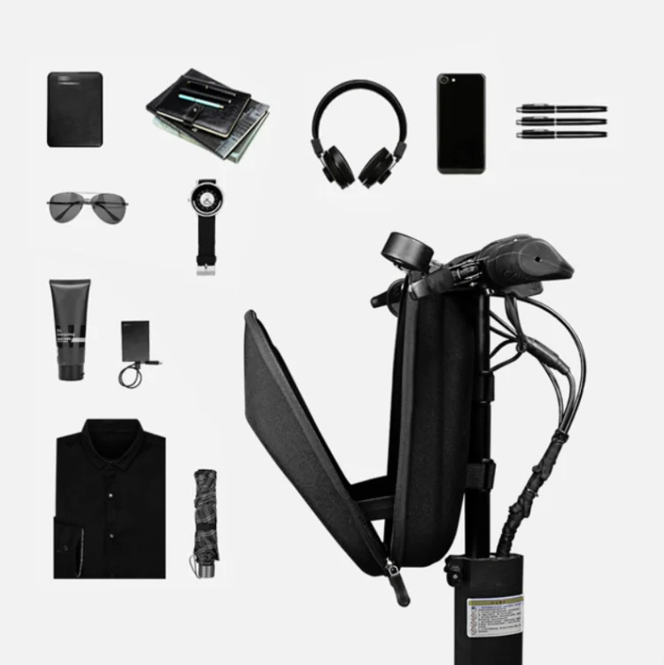 For Xiaomi No.9 Electric Scooter PU Leather Waterproof EVA Hard Shell Bag Electric Folding Car Front Bag, Size:30 x 16.5 x 14.5cm(Gray) - Image 2
