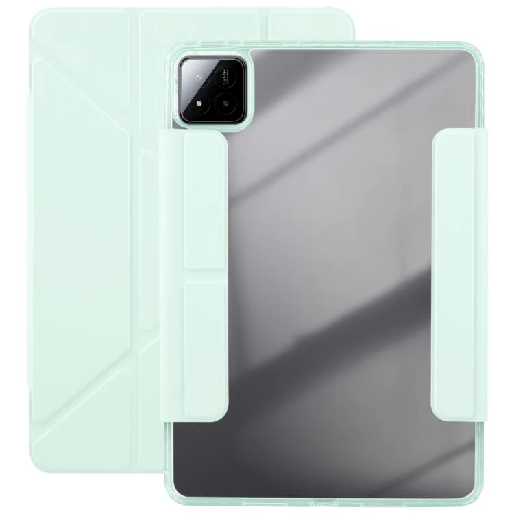 For Xiaomi Pad 7 / 7 Pro Magnetic Detachable Dual-Clasp Acrylic Deformation Leather Tablet Case(Baby Green)