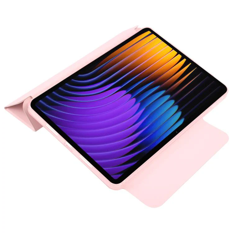 For Xiaomi Pad 7 / 7 Pro Trifold Magnetic Split Acrylic Leather Tablet Case(Pink) - Image 7