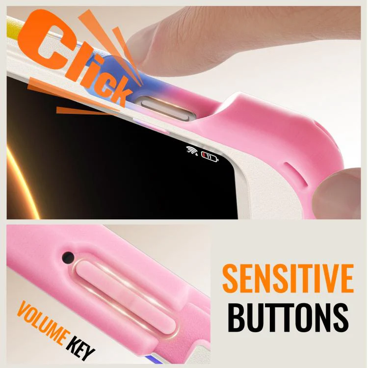 For Xiaomi Pad 7 Ultra Silicone Hybrid PC Tablet Case with Holder & Shoulder Strap(Colorful Pink) - Image 3