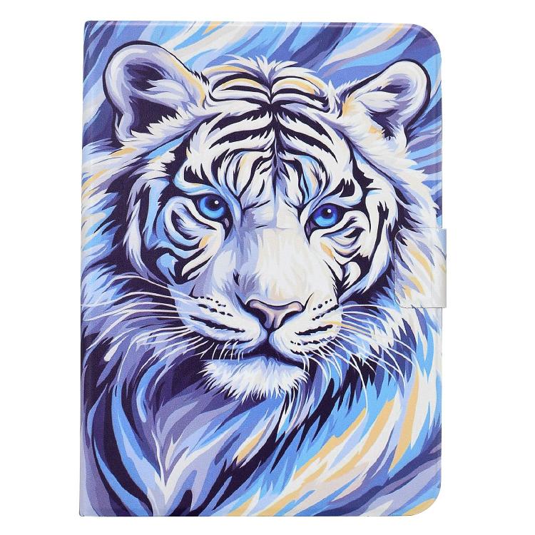 For Xiaomi Pad 7S Pro 12.5 Voltage Sewing Thread Painted Vegan Leather Smart Tablet Case(Blue-striped Tiger) - Image 2