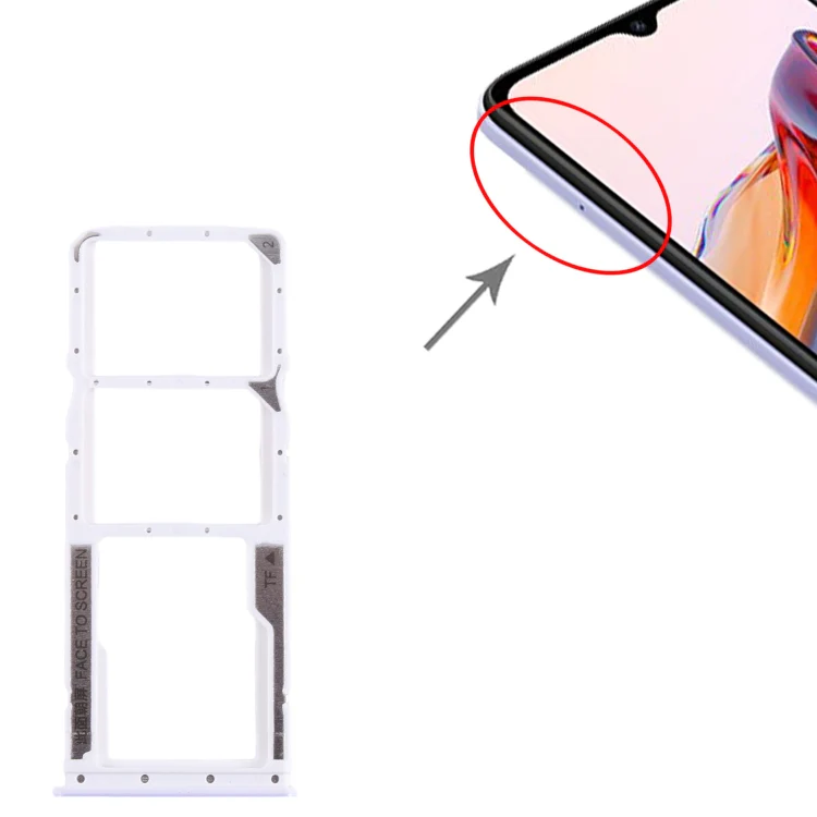 For Xiaomi Poco C55 SIM Card Tray + SIM Card Tray + Micro SD Card Tray (Purple) - Image 4
