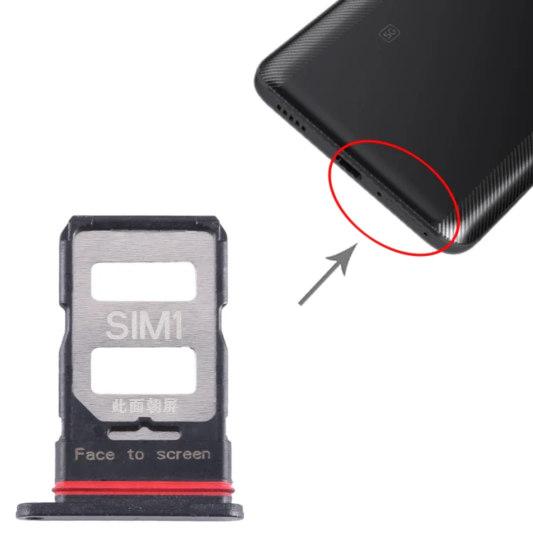 For Xiaomi Poco F5 Pro SIM Card Tray + SIM Card Tray (Black) - Image 4