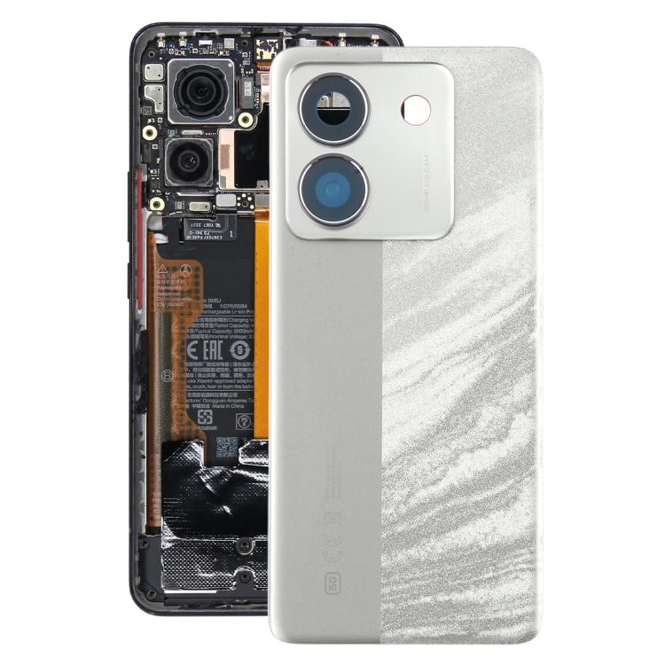 For Xiaomi Poco M7 Pro 5G Original Battery Back Cover with Camera Lens Frame(Silver)