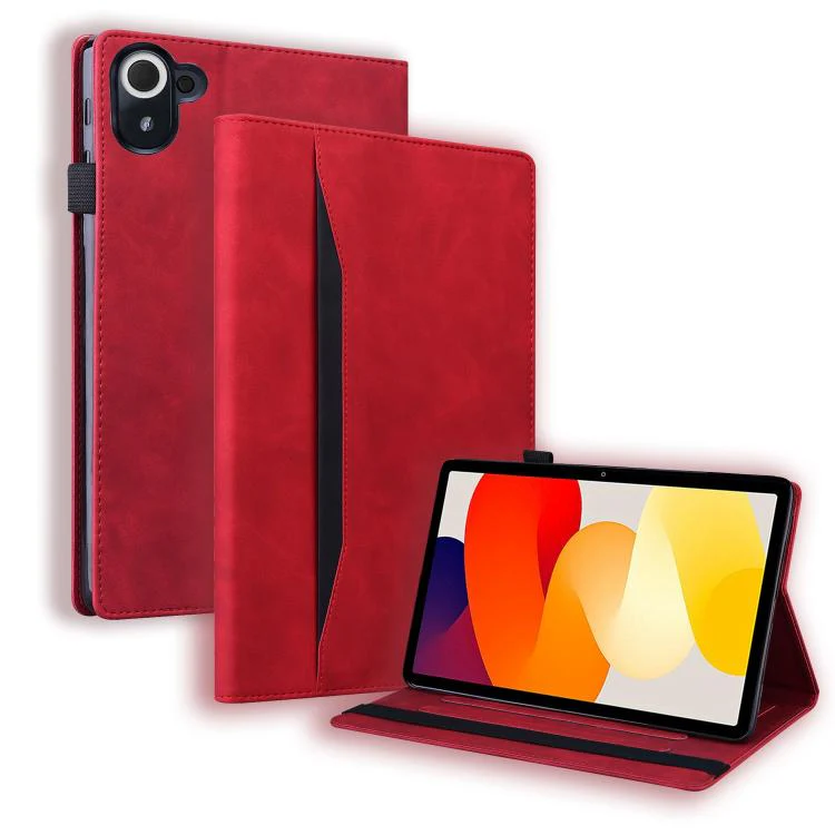 For Xiaomi Redmi K Pad Splicing Shockproof Leather Tablet Case(Red)