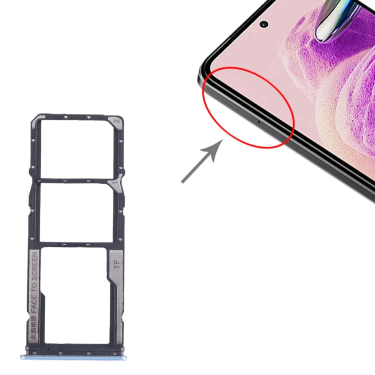 For Xiaomi Redmi Note 12s SIM Card Tray + SIM Card Tray + Micro SD Card Tray (Blue) - Image 4