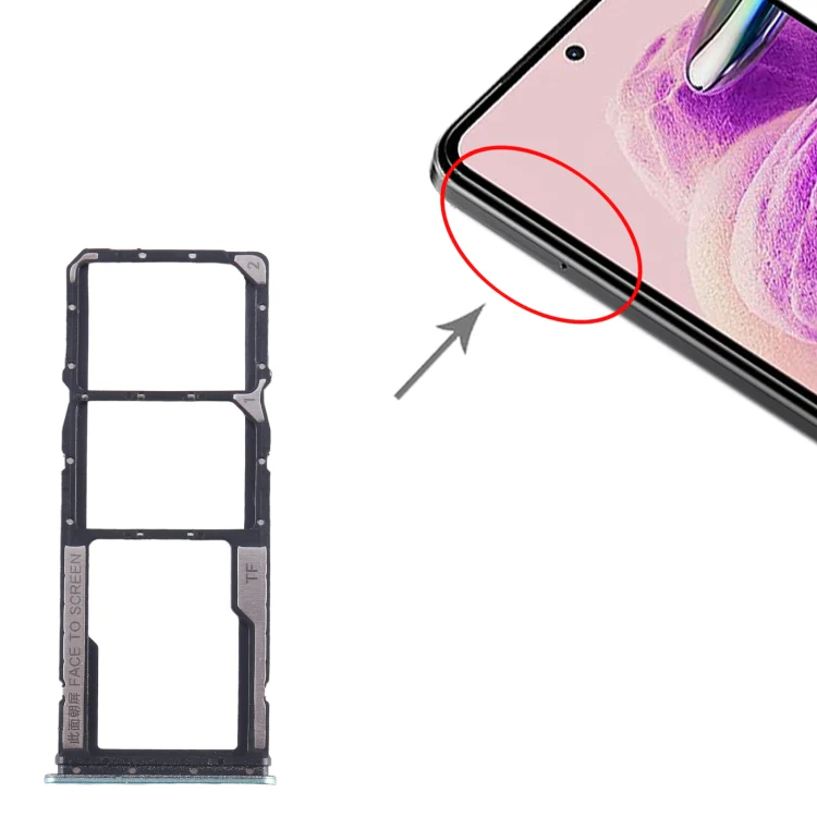 For Xiaomi Redmi Note 12s SIM Card Tray + SIM Card Tray + Micro SD Card Tray (Green) - Image 4