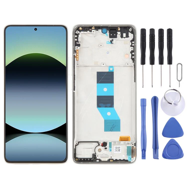 For Xiaomi Redmi Note 14 5G AMOLED Original LCD Screen Digitizer Full Assembly with Frame (Gold)