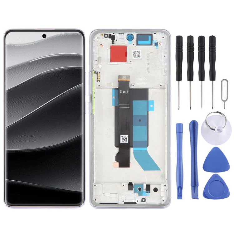 For Xiaomi Redmi Note 14 Pro 5G India Original LCD Screen Digitizer Full Assembly with Frame (Purple)
