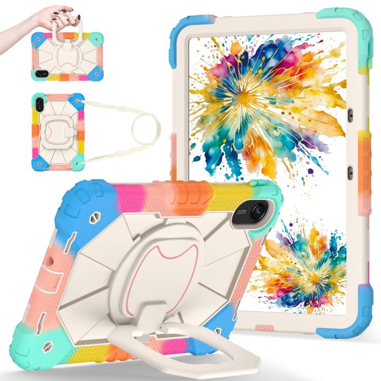 For Xiaomi Redmi Pad 2 11 2025 Contrast Color Robot Silicone Hybrid PC Tablet Case(Colorful Blue) - Image 2
