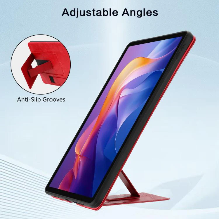 For Xiaomi Redmi Pad 2 11 2025 Wristband Retro Vegan Leather Back Tablet Case with Holder(Red) - Image 4
