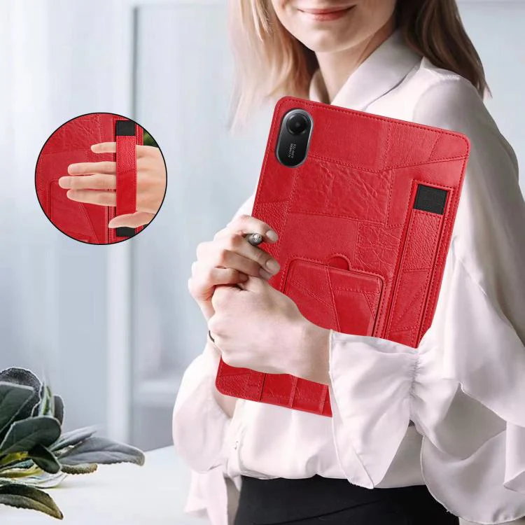 For Xiaomi Redmi Pad 2 11 2025 Wristband Retro Vegan Leather Back Tablet Case with Holder(Red) - Image 5