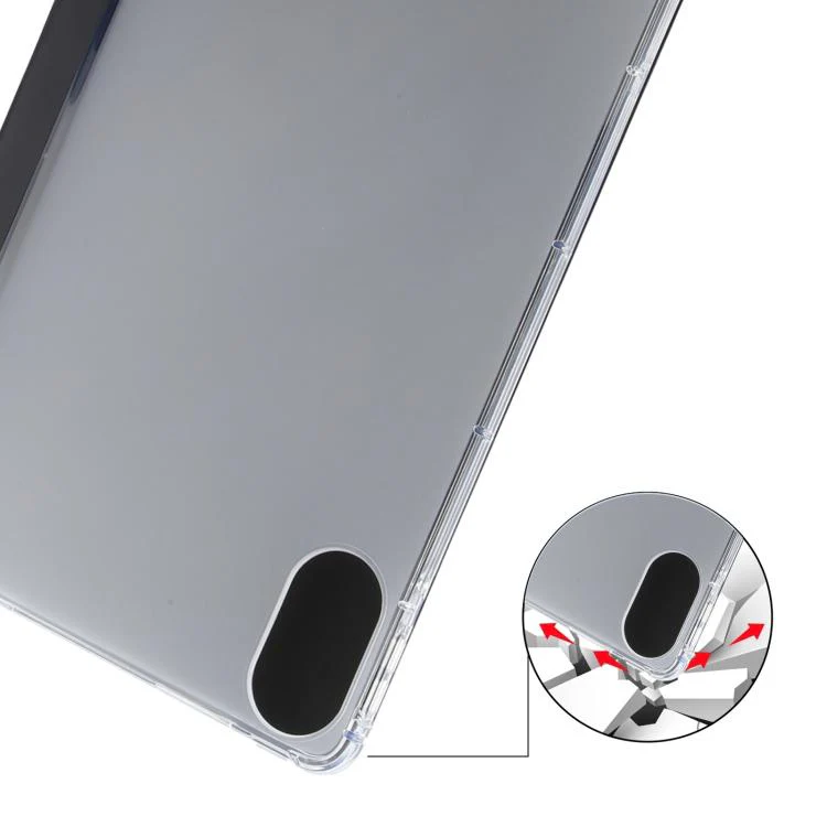 For Xiaomi Redmi Pad 2 3-fold Clear TPU Smart Leather Tablet Case with Pen Slot(Black) - Image 5