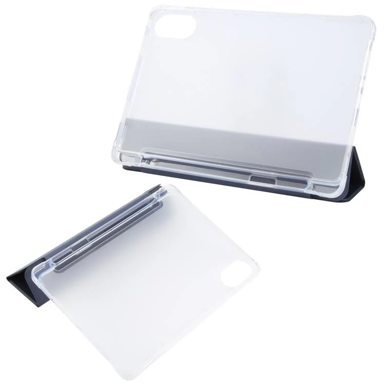 For Xiaomi Redmi Pad 2 3-fold Clear TPU Smart Leather Tablet Case with Pen Slot(Dark Blue) - Image 3