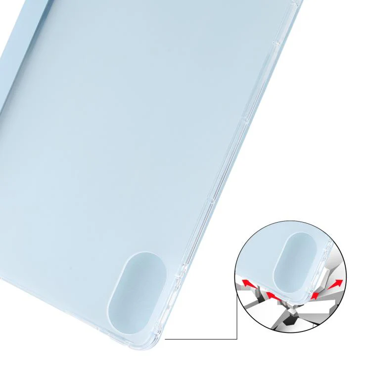 For Xiaomi Redmi Pad 2 3-fold Clear TPU Smart Leather Tablet Case with Pen Slot(Ice Blue) - Image 5