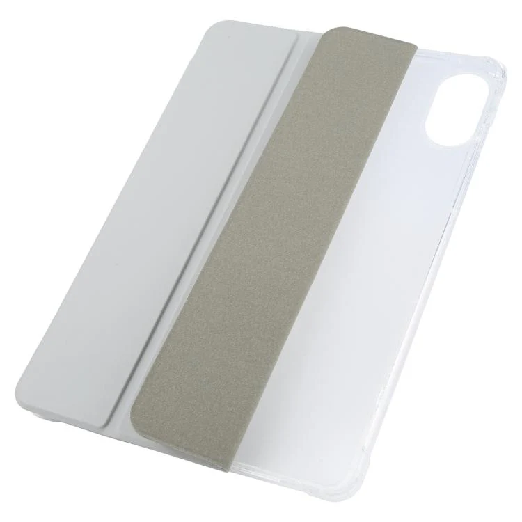 For Xiaomi Redmi Pad 2 3-fold Clear TPU Smart Leather Tablet Case with Pen Slot(Space Gray) - Image 2