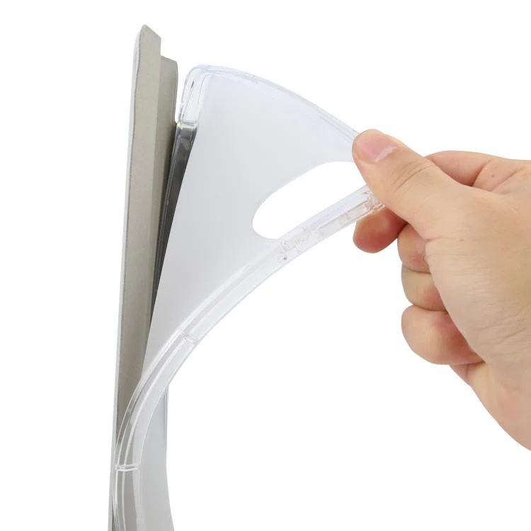For Xiaomi Redmi Pad 2 3-fold Clear TPU Smart Leather Tablet Case with Pen Slot(Space Gray) - Image 6