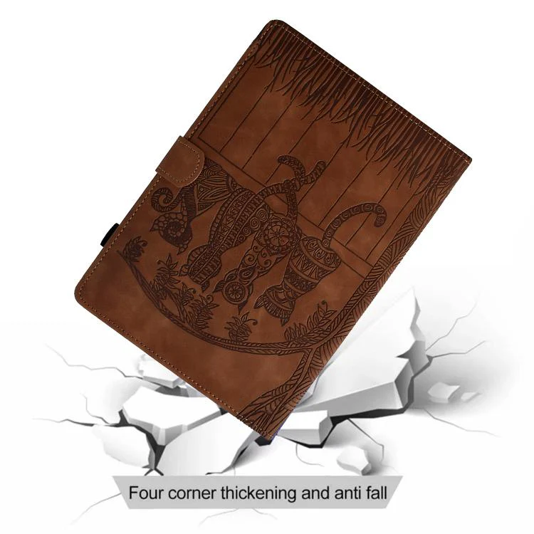 For Xiaomi Redmi Pad 2 Cats Embossed Leather Smart Tablet Case(Brown) - Image 7
