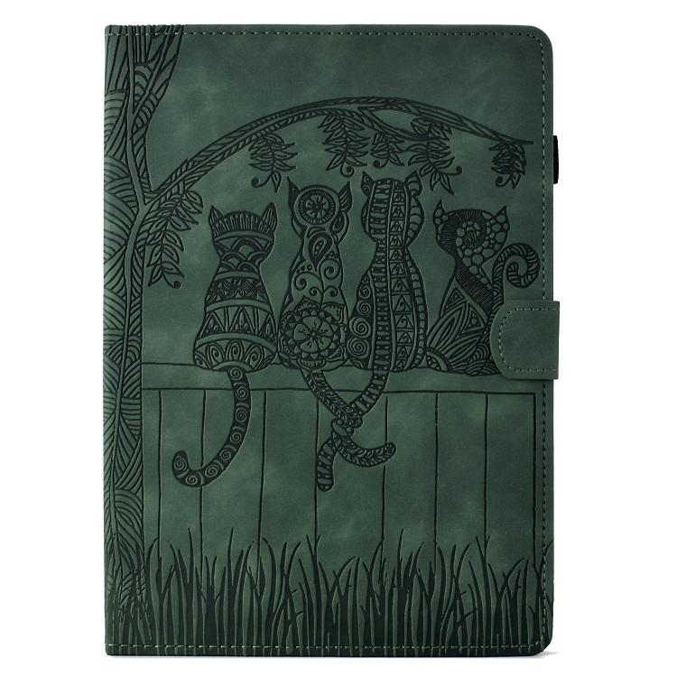 For Xiaomi Redmi Pad 2 Cats Embossed Leather Smart Tablet Case(Green) - Image 2