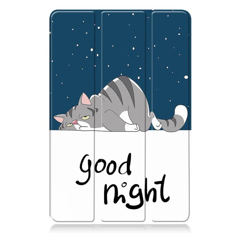 For Xiaomi Redmi Pad 2 Custer Painted 3-Fold Stand Leather Smart Tablet Case(Lazy Cat) - Image 2