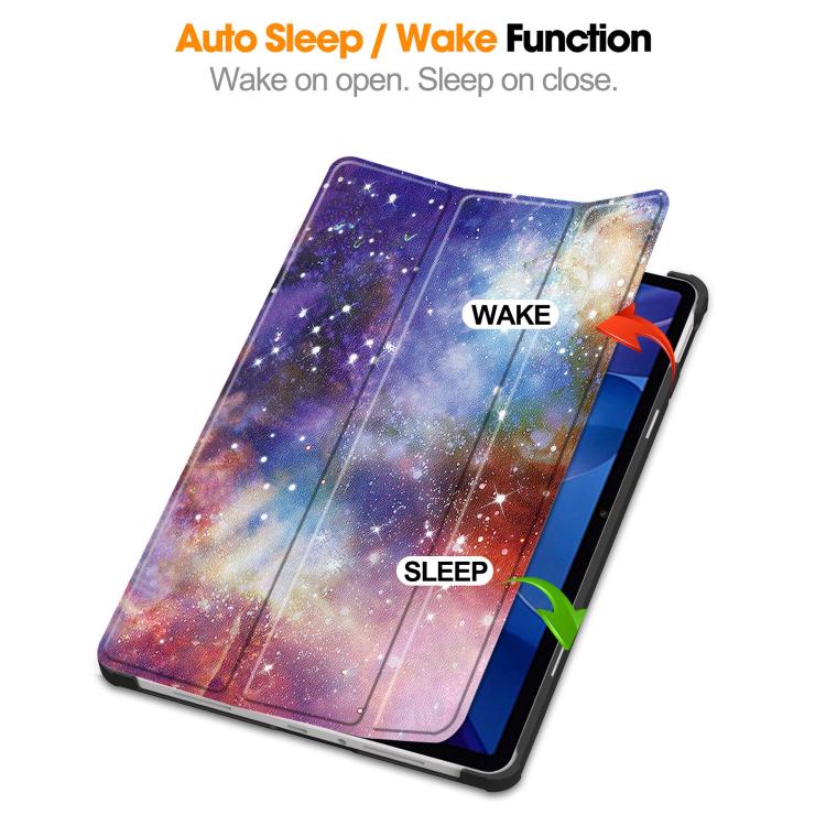For Xiaomi Redmi Pad 2 Custer Painted 3-Fold Stand Leather Smart Tablet Case(Milky Way) - Image 5
