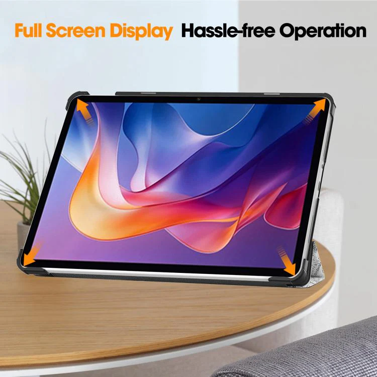 For Xiaomi Redmi Pad 2 Custer Painted 3-Fold Stand Leather Smart Tablet Case(Retro Eiffel Tower) - Image 9
