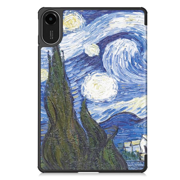 For Xiaomi Redmi Pad 2 Custer Painted 3-Fold Stand Leather Smart Tablet Case(Starry Sky) - Image 3