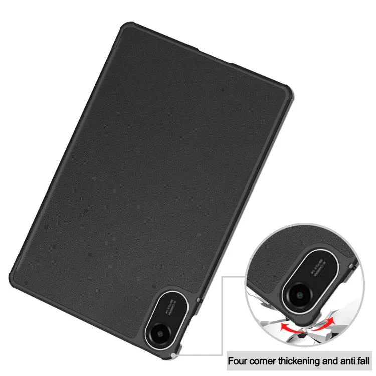For Xiaomi Redmi Pad 2 Custer Texture 3-Fold Holder Leather Smart Tablet Case(Black) - Image 6