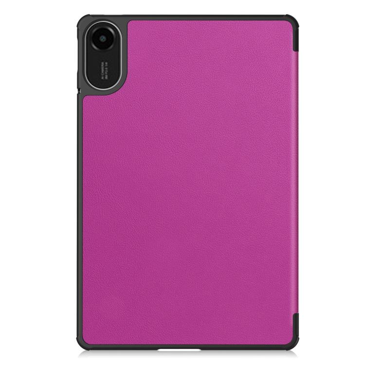 For Xiaomi Redmi Pad 2 Custer Texture 3-Fold Holder Leather Smart Tablet Case(Purple) - Image 3