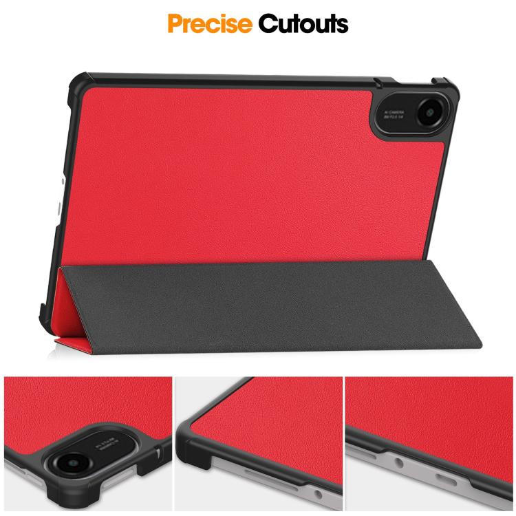 For Xiaomi Redmi Pad 2 Custer Texture 3-Fold Holder Leather Smart Tablet Case(Red) - Image 7
