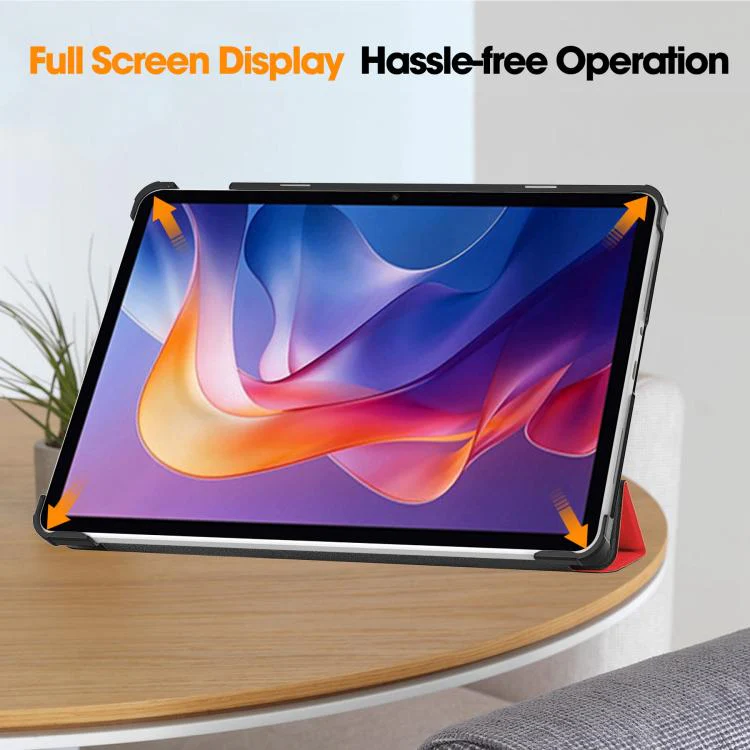 For Xiaomi Redmi Pad 2 Custer Texture 3-Fold Holder Leather Smart Tablet Case(Red) - Image 9