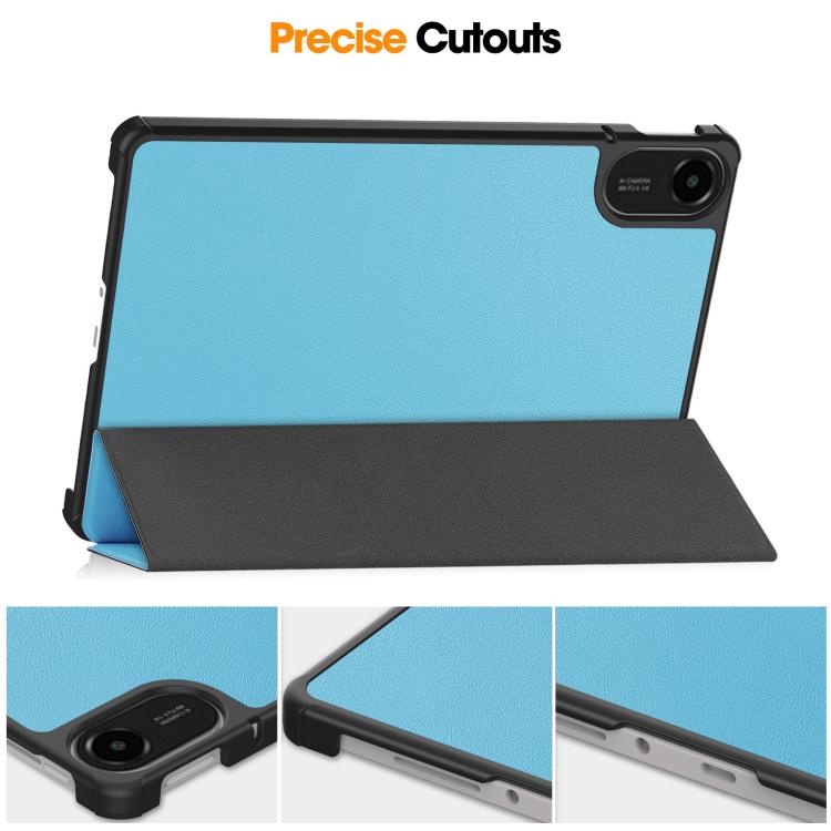 For Xiaomi Redmi Pad 2 Custer Texture 3-Fold Holder Leather Smart Tablet Case(Sky Blue) - Image 7