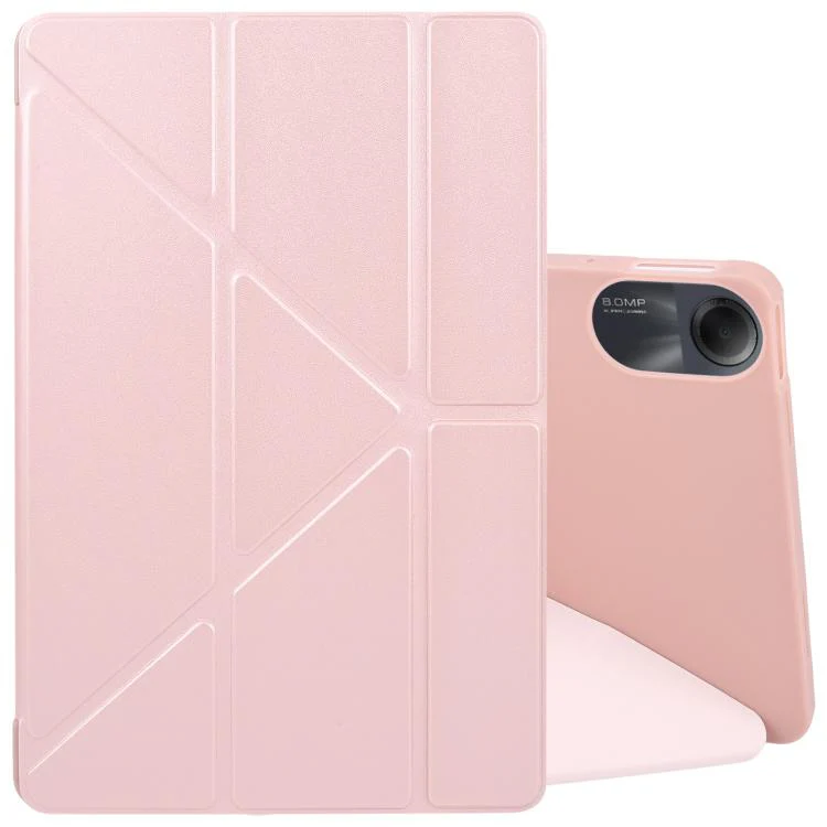 For Xiaomi Redmi Pad 2 Deformation Silicone Leather Tablet Case(Rose Gold)